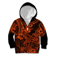 Hawaii Shark Kid Hoodie Polynesian Pattern Orange Version LT01 - Polynesian Pride