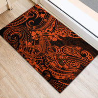 Hawaii Shark Rubber Doormat Polynesian Pattern Orange Version LT01 - Polynesian Pride