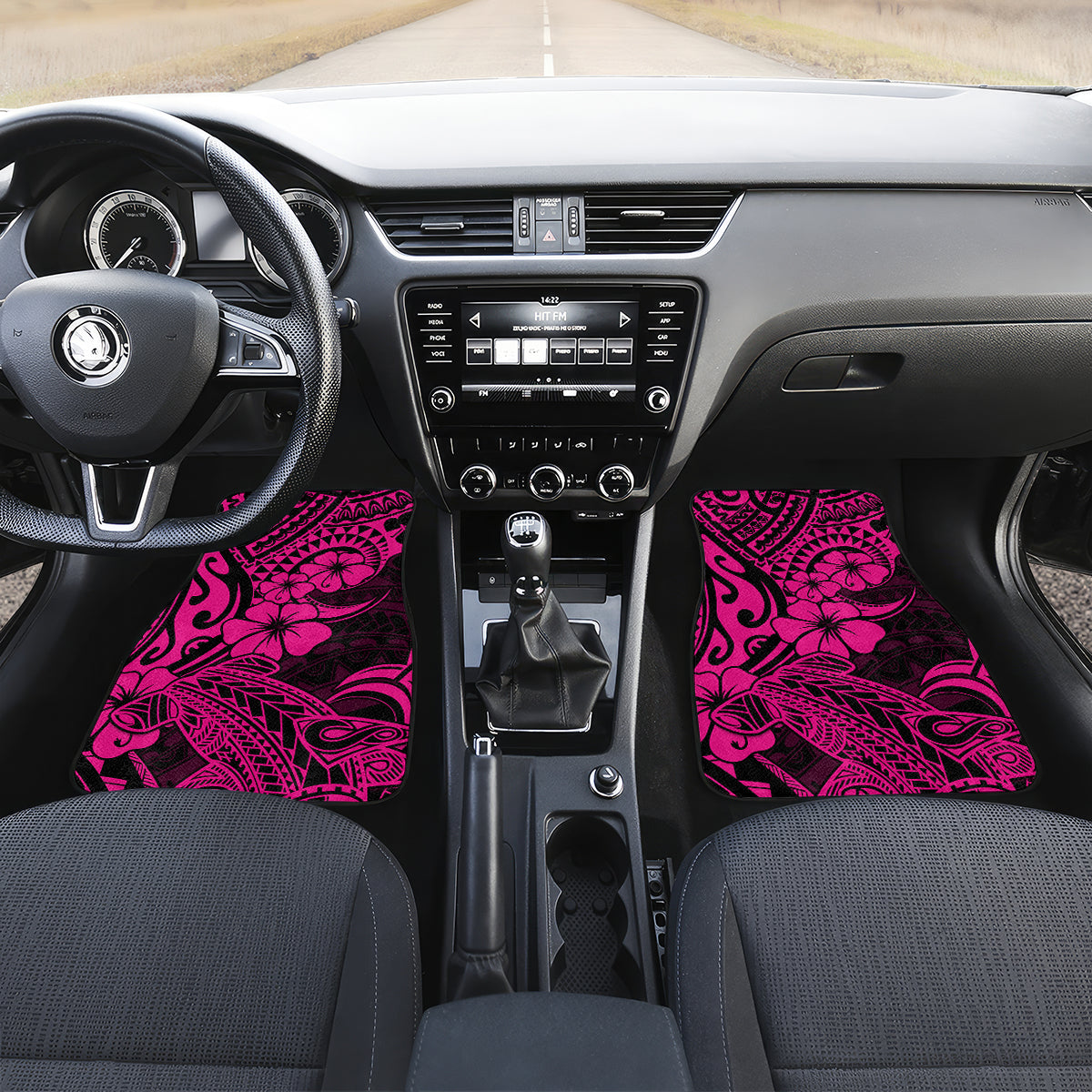 Hawaii Shark Car Mats Polynesian Pattern Pink Version LT01 - Polynesian Pride
