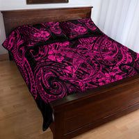 Hawaii Shark Quilt Bed Set Polynesian Pattern Pink Version LT01 - Polynesian Pride
