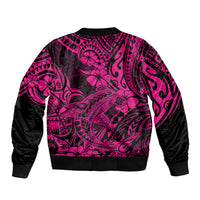 Hawaii Shark Sleeve Zip Bomber Jacket Polynesian Pattern Pink Version LT01 - Polynesian Pride