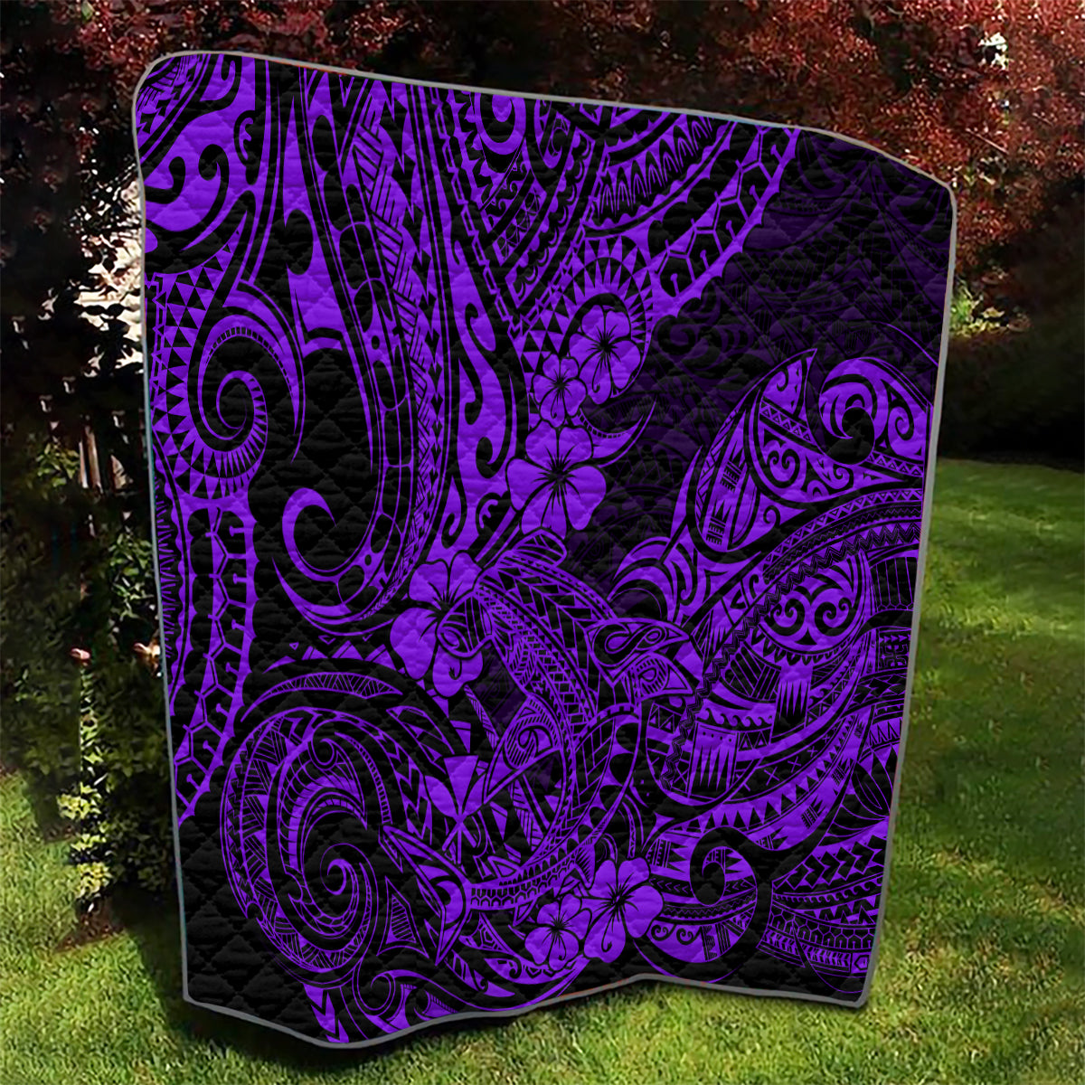 Hawaii Shark Quilt Polynesian Pattern Purple Version LT01 - Polynesian Pride