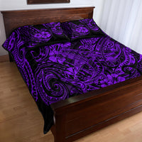 Hawaii Shark Quilt Bed Set Polynesian Pattern Purple Version LT01 - Polynesian Pride