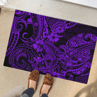 Hawaii Shark Rubber Doormat Polynesian Pattern Purple Version LT01 - Polynesian Pride