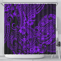 Hawaii Shark Shower Curtain Polynesian Pattern Purple Version LT01 - Polynesian Pride