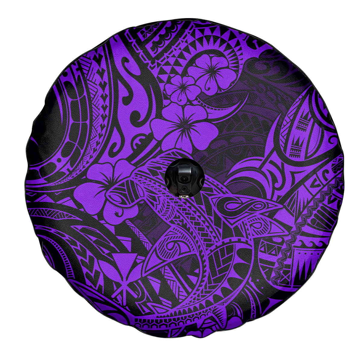 Hawaii Shark Spare Tire Cover Polynesian Pattern Purple Version LT01 - Polynesian Pride