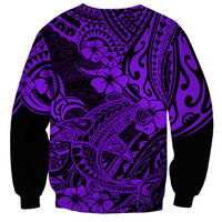 Hawaii Shark Sweatshirt Polynesian Pattern Purple Version LT01 - Polynesian Pride