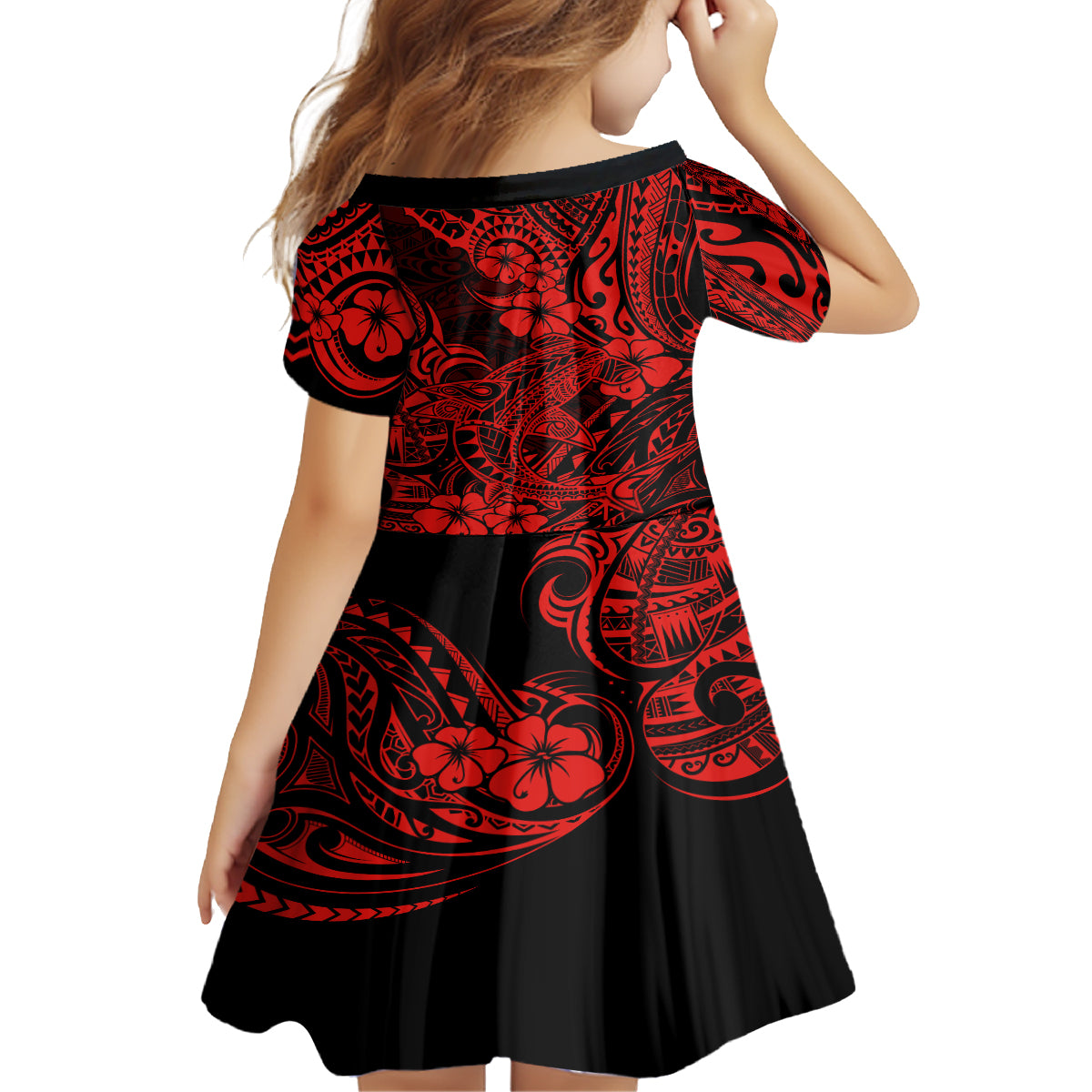 Hawaii Shark Family Matching Puletasi Dress and Hawaiian Shirt Polynesian Pattern Red Version LT01 - Polynesian Pride