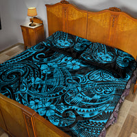 Hawaii Shark Quilt Bed Set Polynesian Pattern Sky Blue Version LT01 - Polynesian Pride