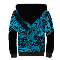 Hawaii Shark Sherpa Hoodie Polynesian Pattern Sky Blue Version LT01 - Polynesian Pride