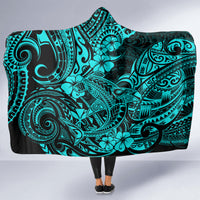 Hawaii Shark Hooded Blanket Polynesian Pattern Turquoise Version LT01 - Polynesian Pride
