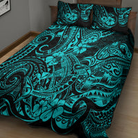 Hawaii Shark Quilt Bed Set Polynesian Pattern Turquoise Version LT01 - Polynesian Pride