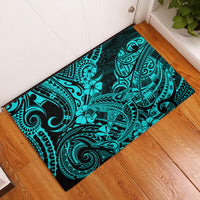 Hawaii Shark Rubber Doormat Polynesian Pattern Turquoise Version LT01 Turquoise - Polynesian Pride
