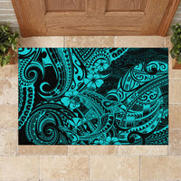 Hawaii Shark Rubber Doormat Polynesian Pattern Turquoise Version LT01 - Polynesian Pride