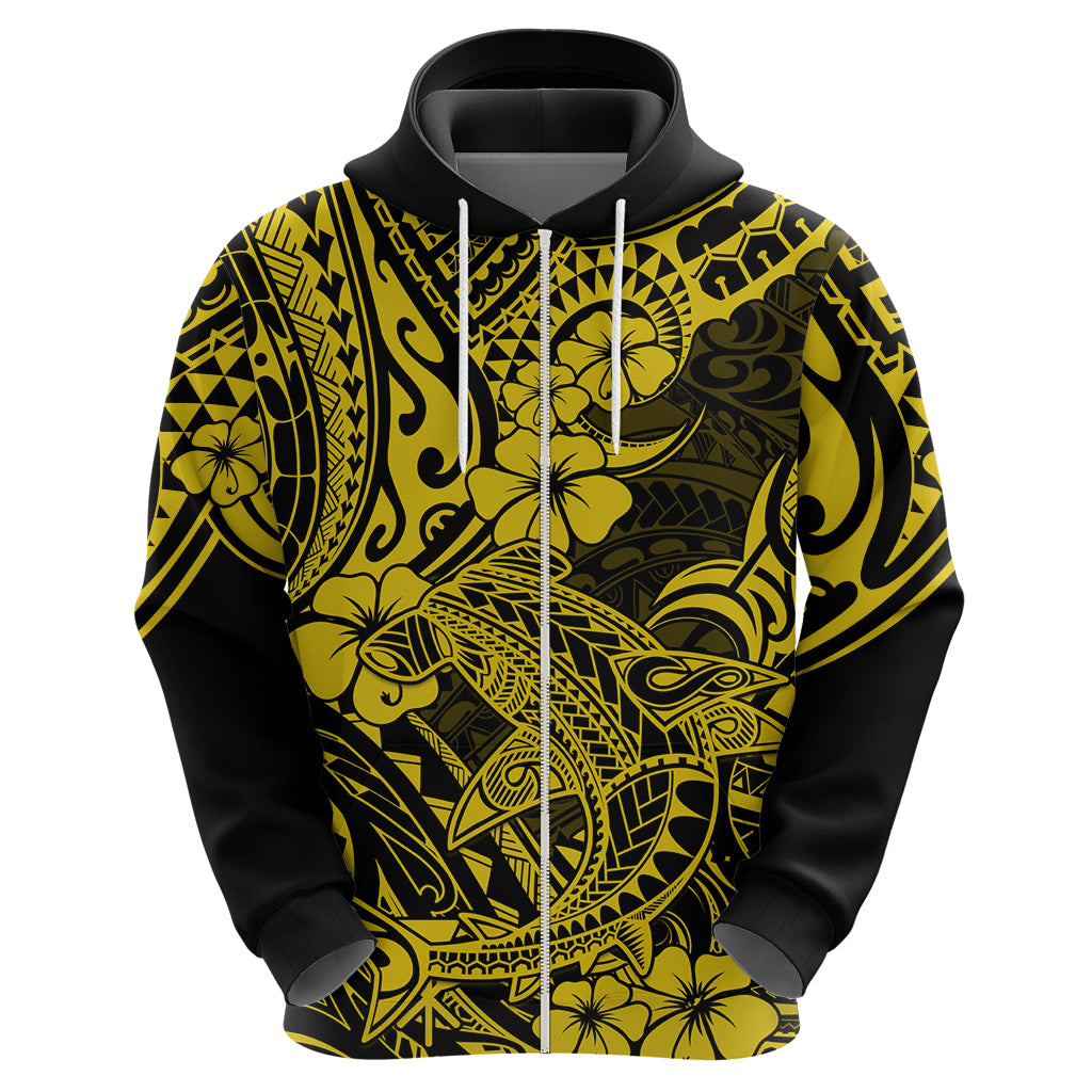 Hawaii Shark Hoodie Polynesian Pattern Yellow Version LT01 - Polynesian Pride