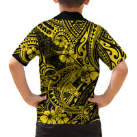 Hawaii Shark Kid Hawaiian Shirt Polynesian Pattern Yellow Version LT01 - Polynesian Pride