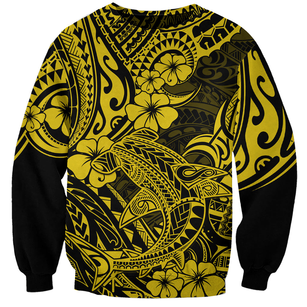 Hawaii Shark Sweatshirt Polynesian Pattern Yellow Version LT01 Unisex Yellow - Polynesian Pride