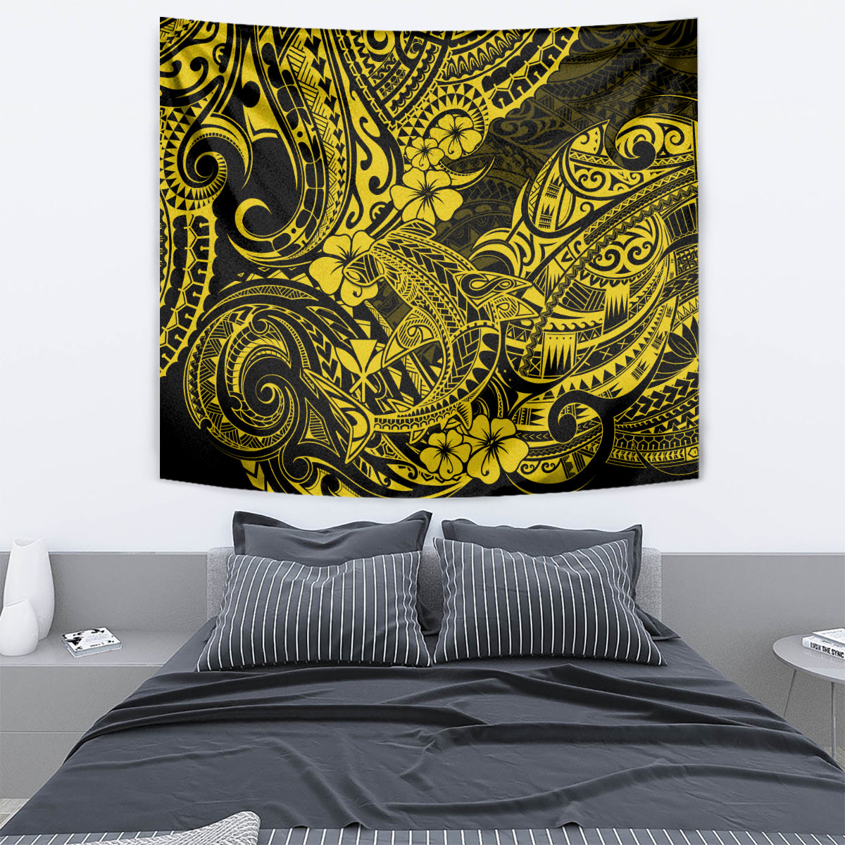 Hawaii Shark Tapestry Polynesian Pattern Yellow Version LT01 - Polynesian Pride