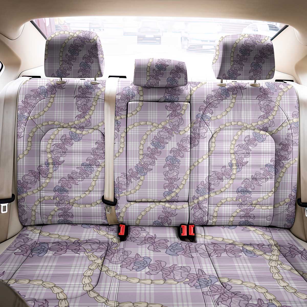 Pua Kalaunu Lei Back Car Seat Cover Palaka Pattern LT01 - Polynesian Pride