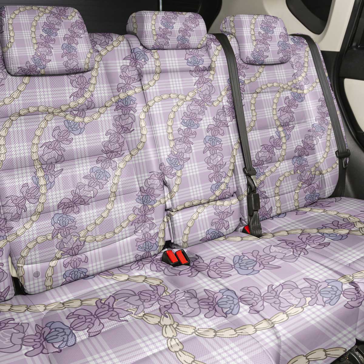 Pua Kalaunu Lei Back Car Seat Cover Palaka Pattern LT01 - Polynesian Pride
