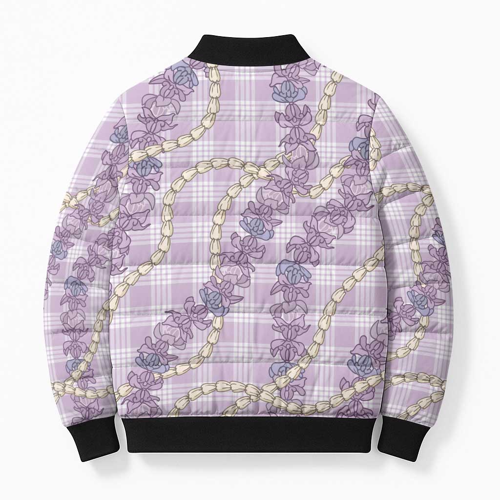 Pua Kalaunu Lei Bomber Puffer Jacket Palaka Pattern LT01 - Polynesian Pride