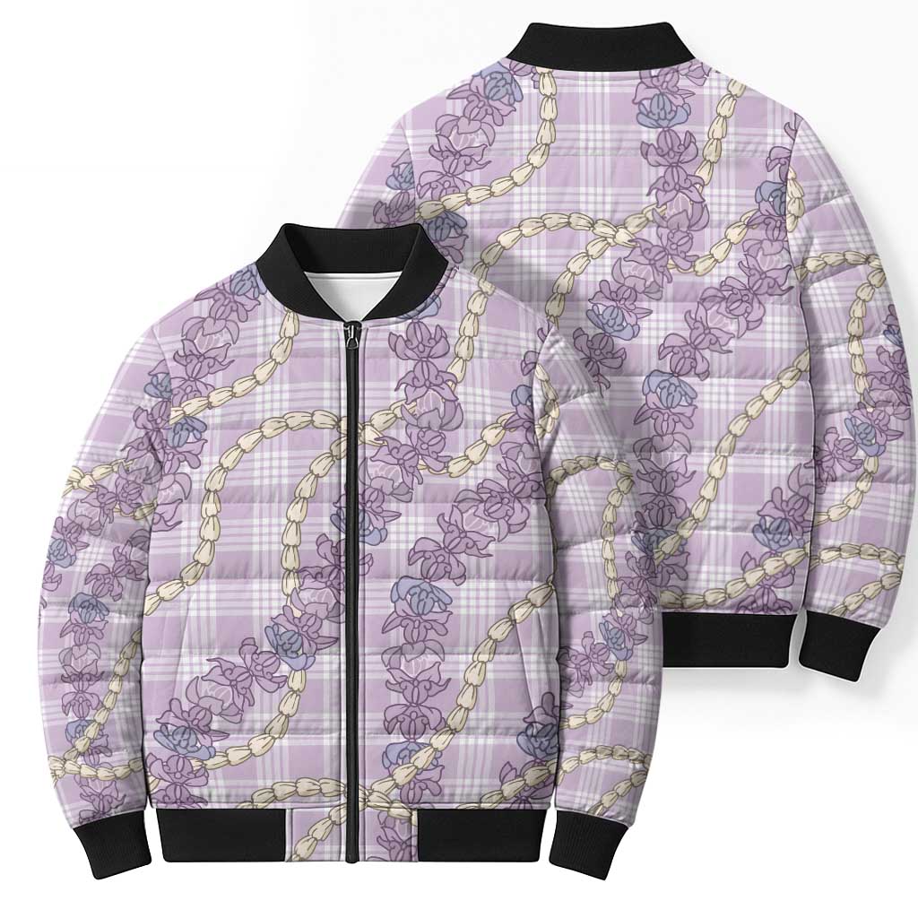 Pua Kalaunu Lei Bomber Puffer Jacket Palaka Pattern LT01 - Polynesian Pride