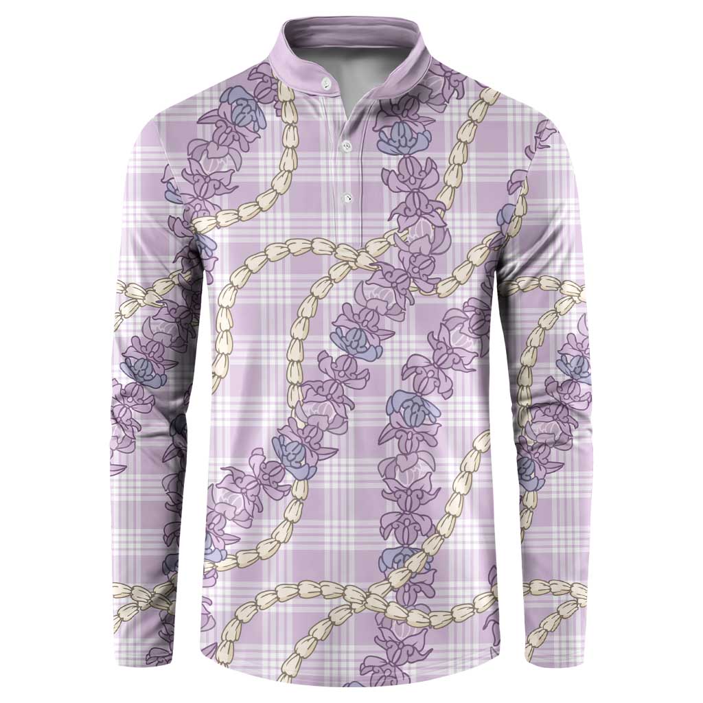 Pua Kalaunu Lei Button Sweatshirt Palaka Pattern