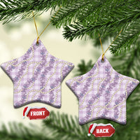 Pua Kalaunu Lei Ceramic Ornament Palaka Pattern LT01 Star Purple - Polynesian Pride