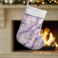 Pua Kalaunu Lei Christmas Stocking Palaka Pattern LT01 Set of 2 Purple - Polynesian Pride