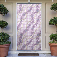 Pua Kalaunu Lei Door Cover Palaka Pattern LT01 Purple - Polynesian Pride