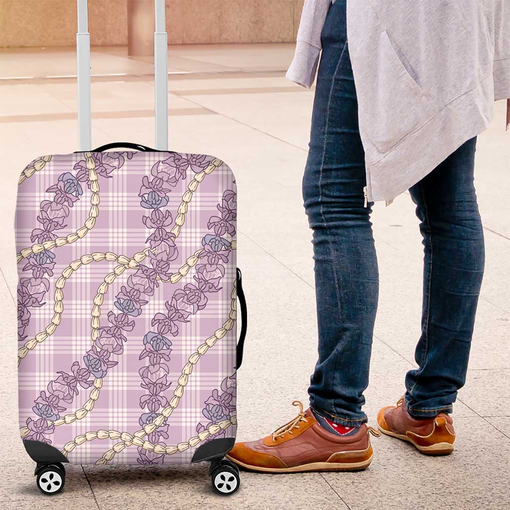 Pua Kalaunu Lei Luggage Cover Palaka Pattern