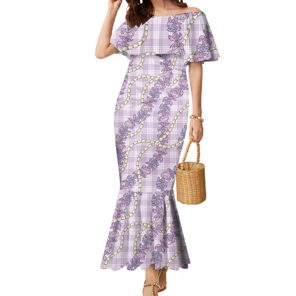 Pua Kalaunu Lei Mermaid Dress Palaka Pattern