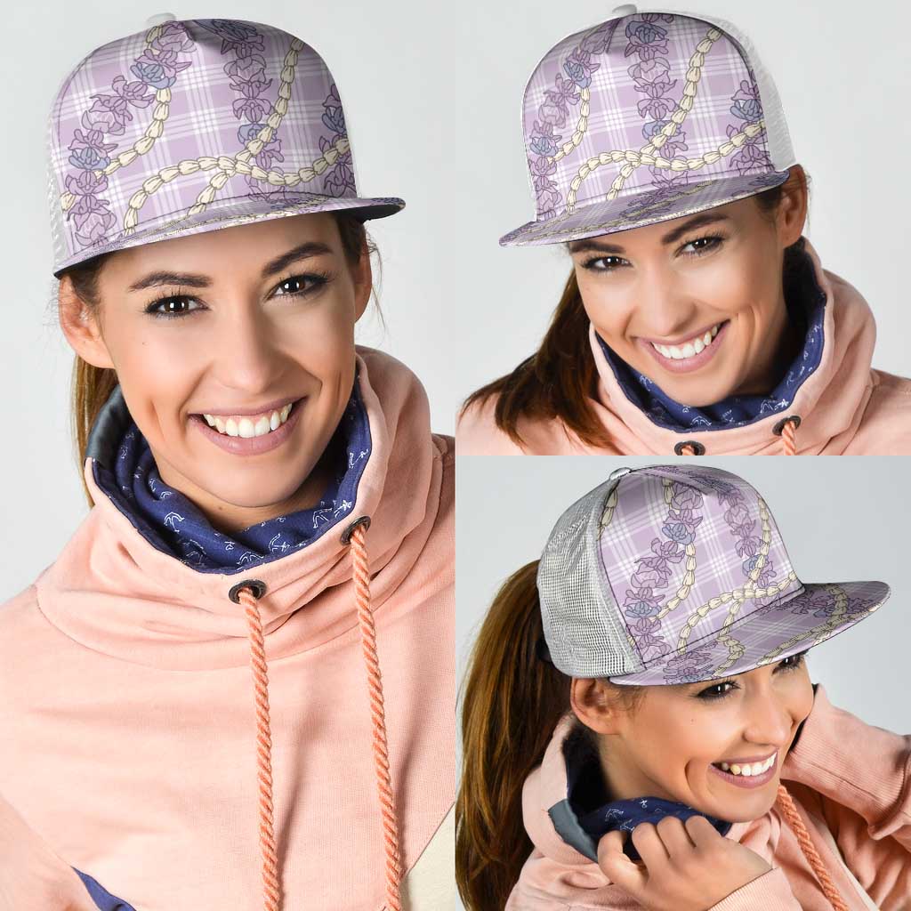 Pua Kalaunu Lei Mesh Trucker Cap Palaka Pattern