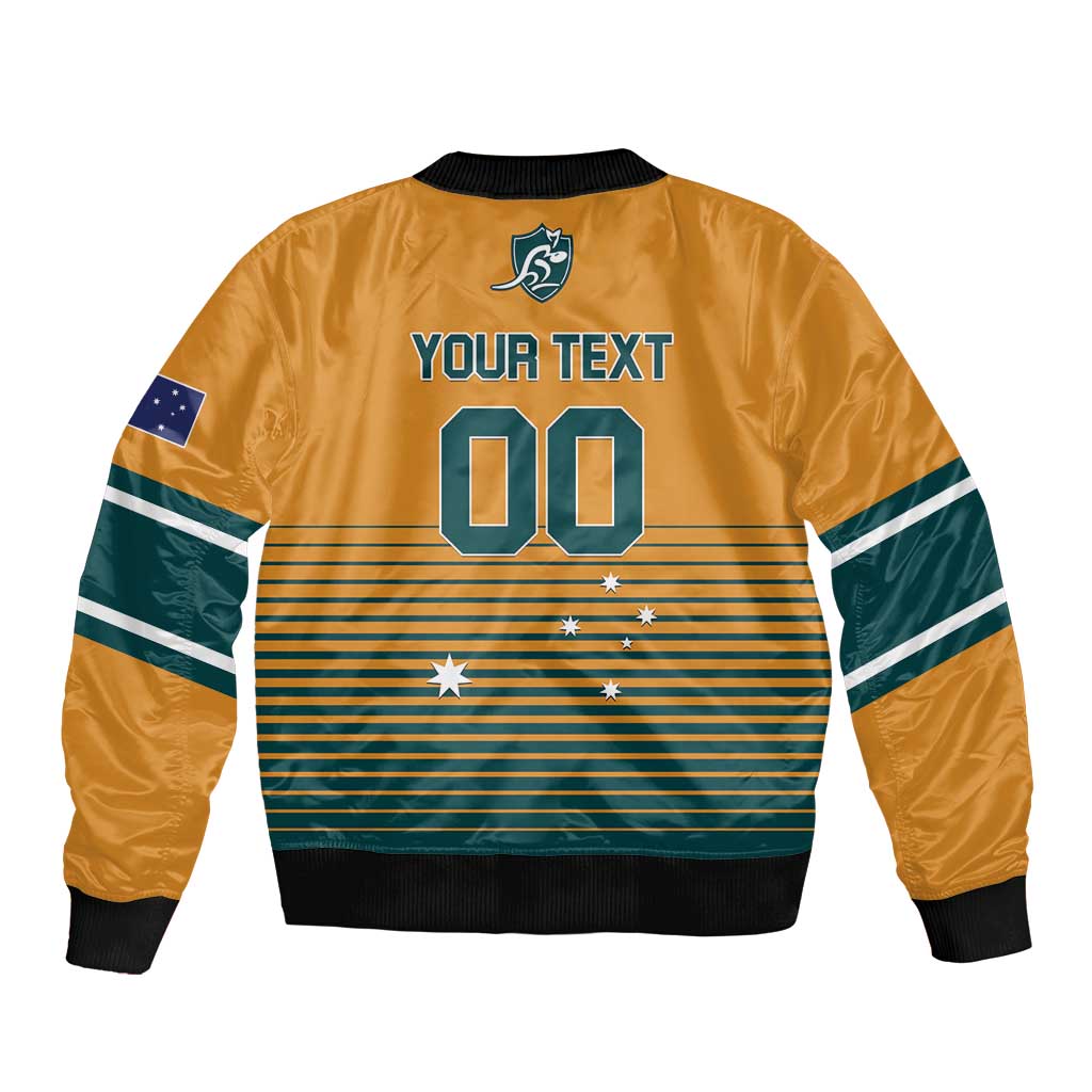Custom Rugby Australia Bomber Jacket Junior Wallabies Go Champions