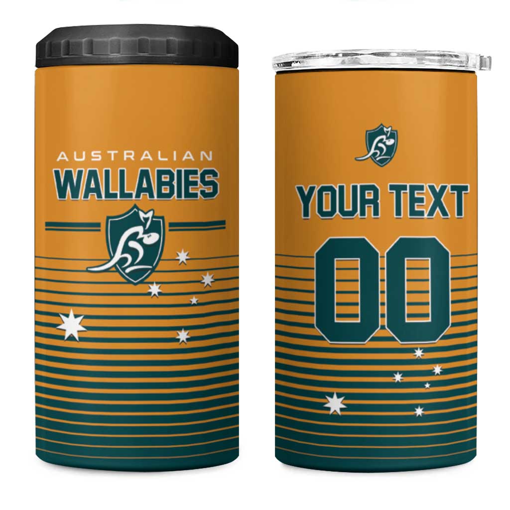 Custom Rugby Australia 4 in 1 Can Cooler Tumbler Junior Wallabies Go Champions
