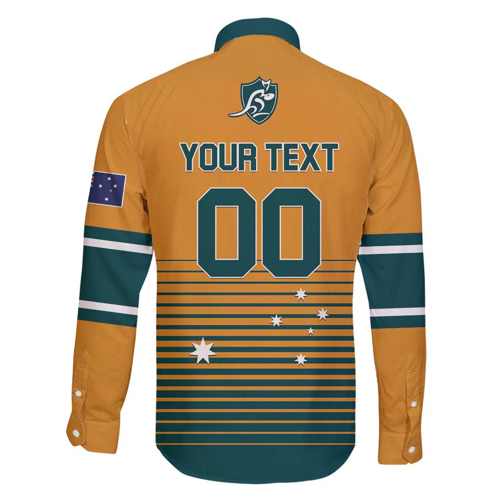 Custom Rugby Australia Family Matching Long Sleeve Bodycon Dress and Hawaiian Shirt Junior Wallabies Go Champions