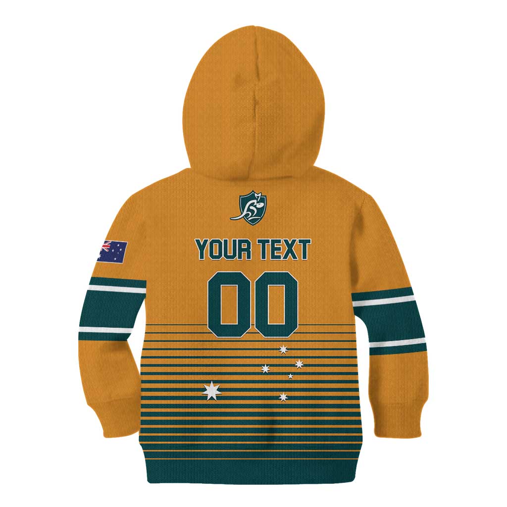 Custom Rugby Australia Kid Hoodie Junior Wallabies Go Champions