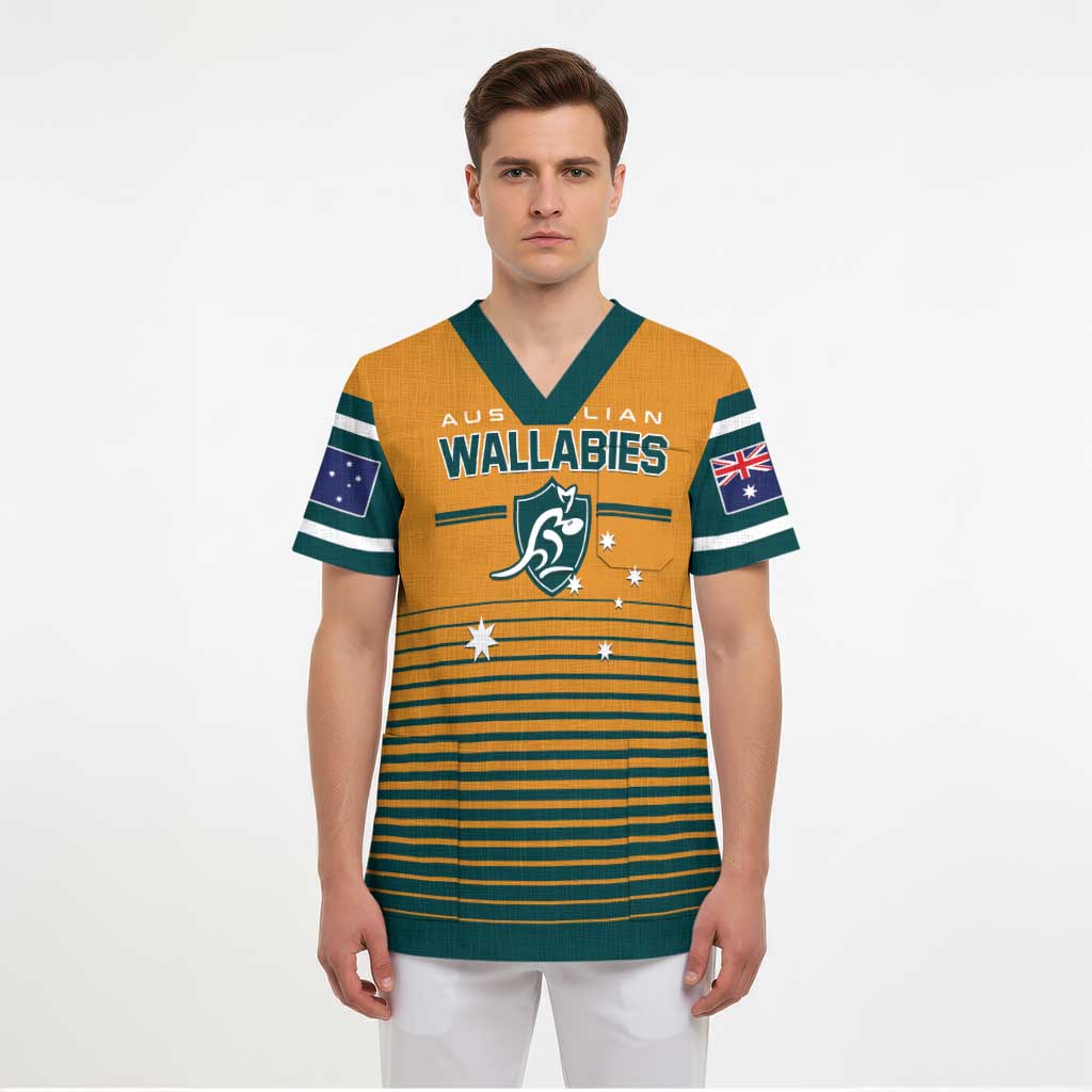 Custom Rugby Australia Scrub Top Junior Wallabies Go Champions - Polynesian Pride