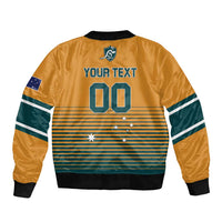 Custom Rugby Australia Sleeve Zip Bomber Jacket Junior Wallabies Go Champions