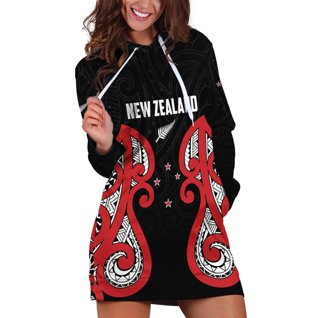 Custom Rugby New Zealand Hoodie Dress Baby Black Go Champions
