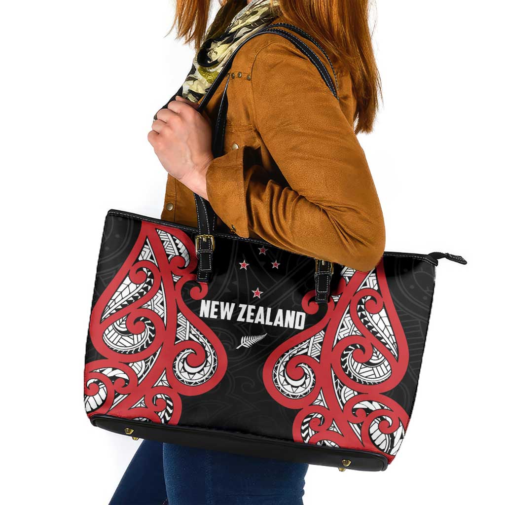 Rugby New Zealand Leather Tote Bag Baby Black Go Champions