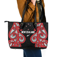 Rugby New Zealand Leather Tote Bag Baby Black Go Champions