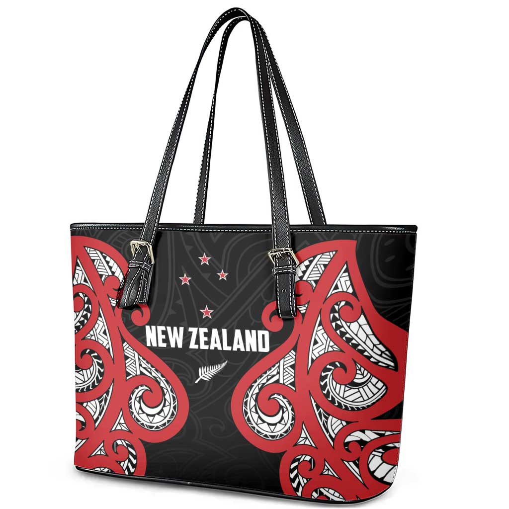 Rugby New Zealand Leather Tote Bag Baby Black Go Champions