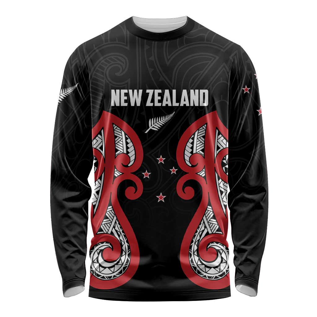 Custom Rugby New Zealand Long Sleeve Shirt Baby Black Go Champions