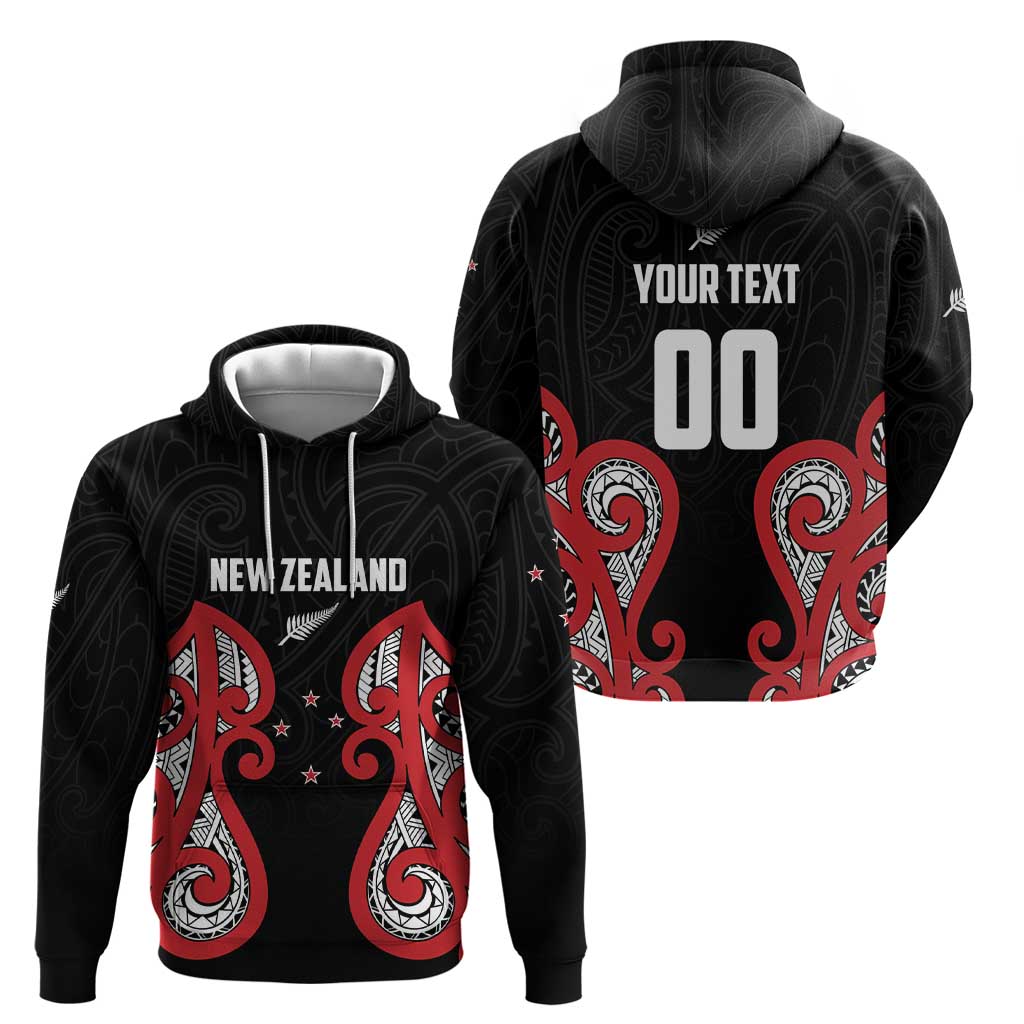 Custom Rugby New Zealand Zip Hoodie Baby Black Go Champions