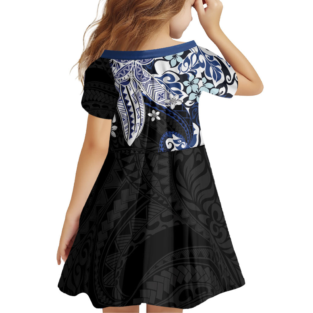 Monstera Plumeria Flowers Blue Family Matching Summer Maxi Dress and Hawaiian Shirt Polynesian Pattern