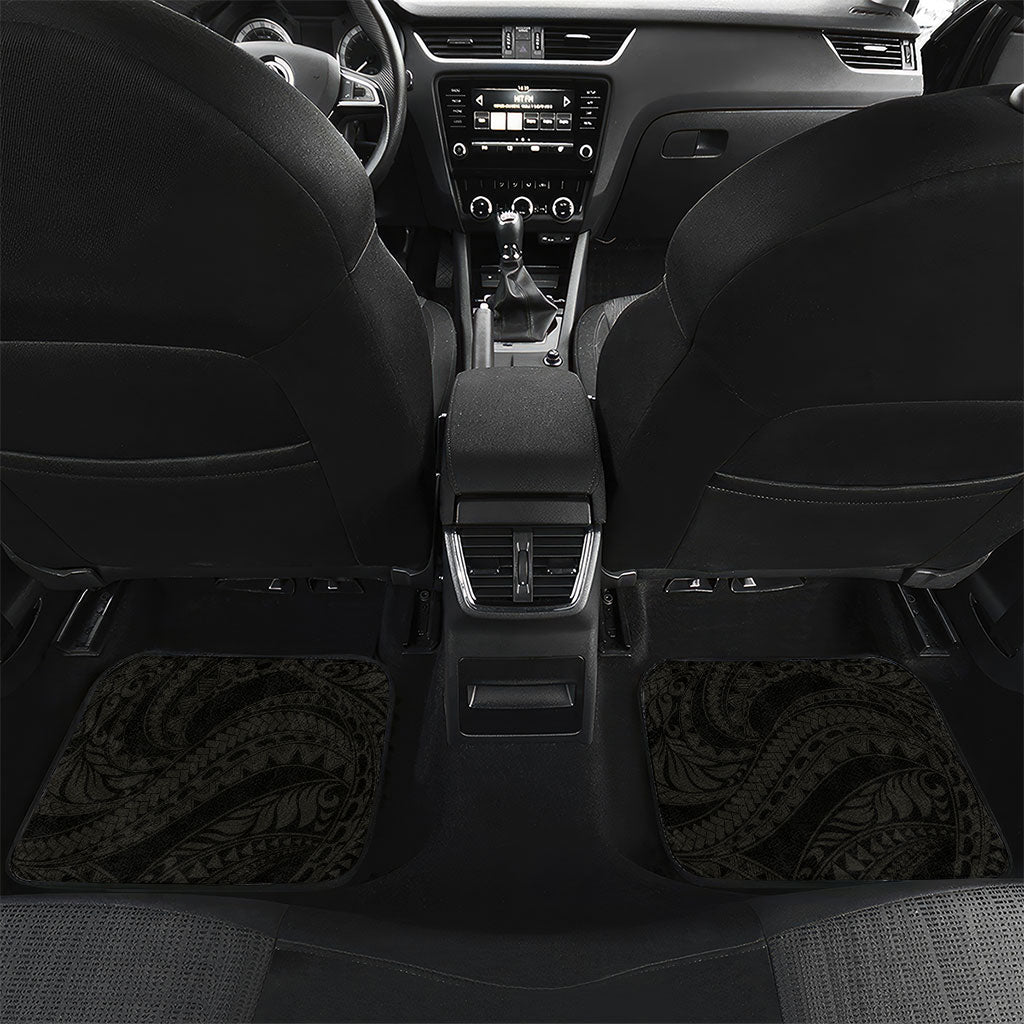 Monstera Plumeria Flowers Olive Green Car Mats Polynesian Pattern
