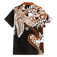 Monstera Plumeria Flowers Orange Family Matching Mermaid Dress and Hawaiian Shirt Polynesian Pattern LT01 - Polynesian Pride