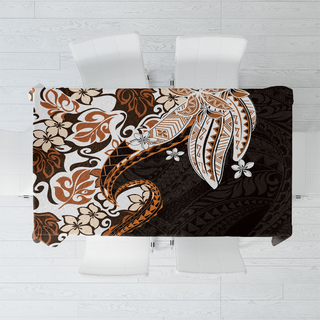 Monstera Plumeria Flowers Orange Tablecloth Polynesian Pattern LT01 Orange - Polynesian Pride