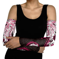 Monstera Plumeria Flowers Pink Arm Sleeves Polynesian Pattern